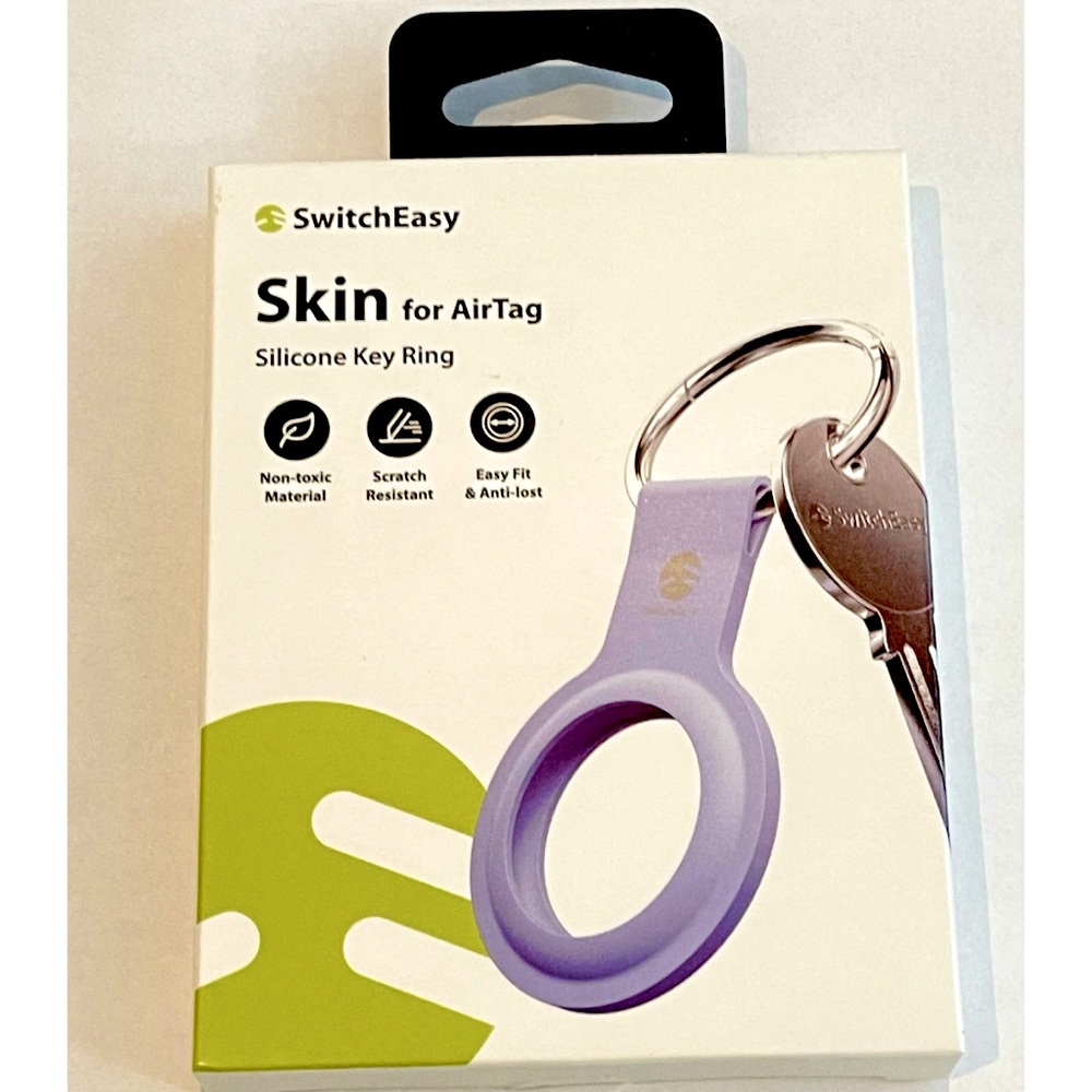 SwitchEasy Skin AirTag Holder Key Ring Silicone Purple Key Chain Air Tag